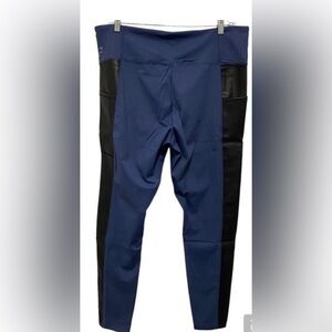 Brand New with Tags Laila Ali Sculpted High-Rise Legging with Faux Leather Sides